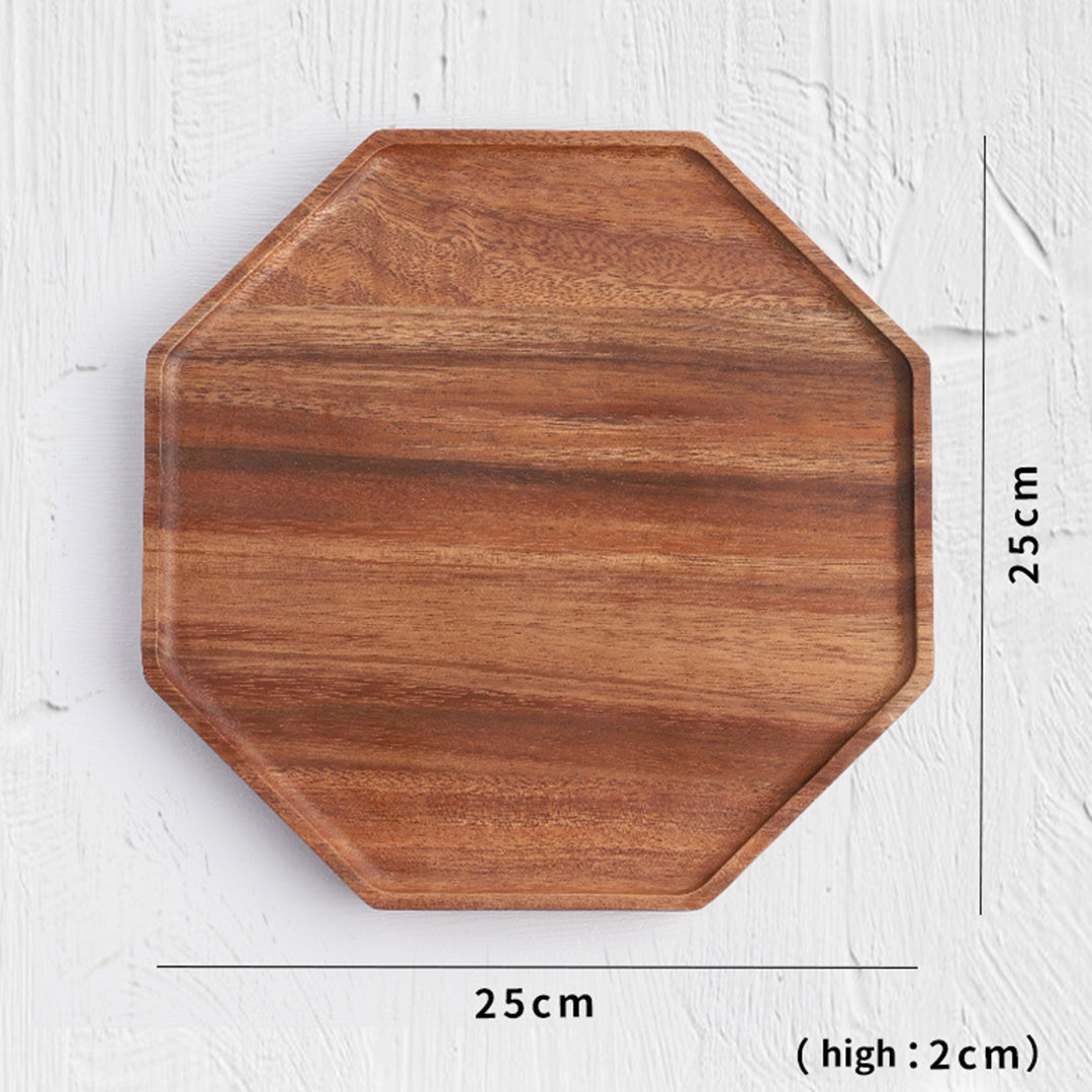 SOGA 2X 25cm Octagon Wooden Acacia Food Serving Tray Charcuterie Board Centerpiece Home Decor