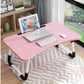 SOGA 2X Pink Portable Bed Table Adjustable Foldable Bed Sofa Study Table Laptop Mini Desk with Notebook Stand Card Slot Holder Home Decor