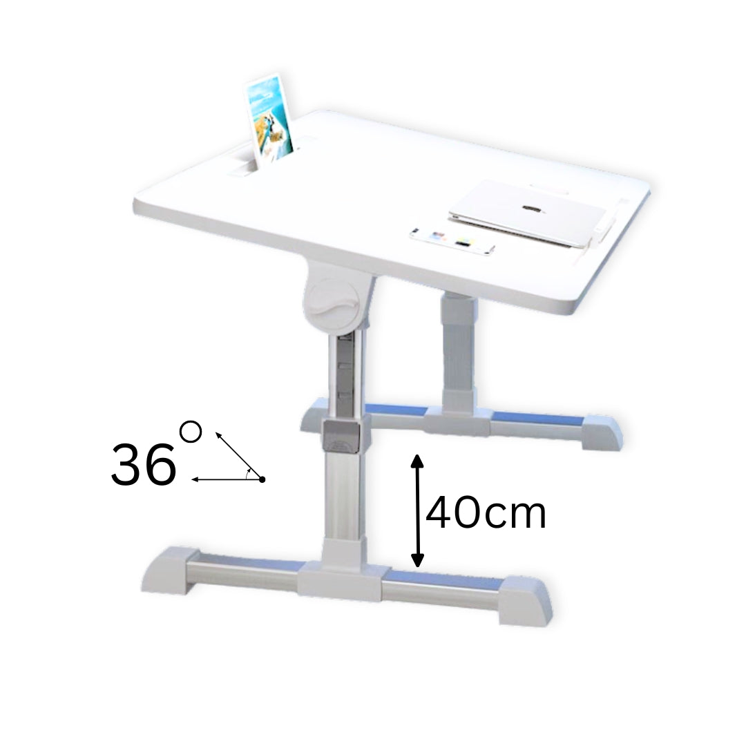 SOGA 2X 60X40cm White Small Laptop Bed Portable Foldable Study Table Adjustable