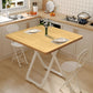SOGA 2X 80cm Wood Color Board Square Table with White Legs Modern and Stylish Design for Home Decor