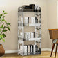 SOGA 38x24cm Clear 4 Tier Bookshelf & Cosmetic Storage Organizer Trolley Rack