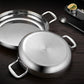 Soga 28cm Flat Base Seafood Dry Pot in Elegant Silver Finish with Durable for Kitchen Essential