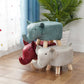 SOGA 2X Red Children Bench Elephant Character Round Ottoman Stool Soft Small Comfy Seat Home Decor