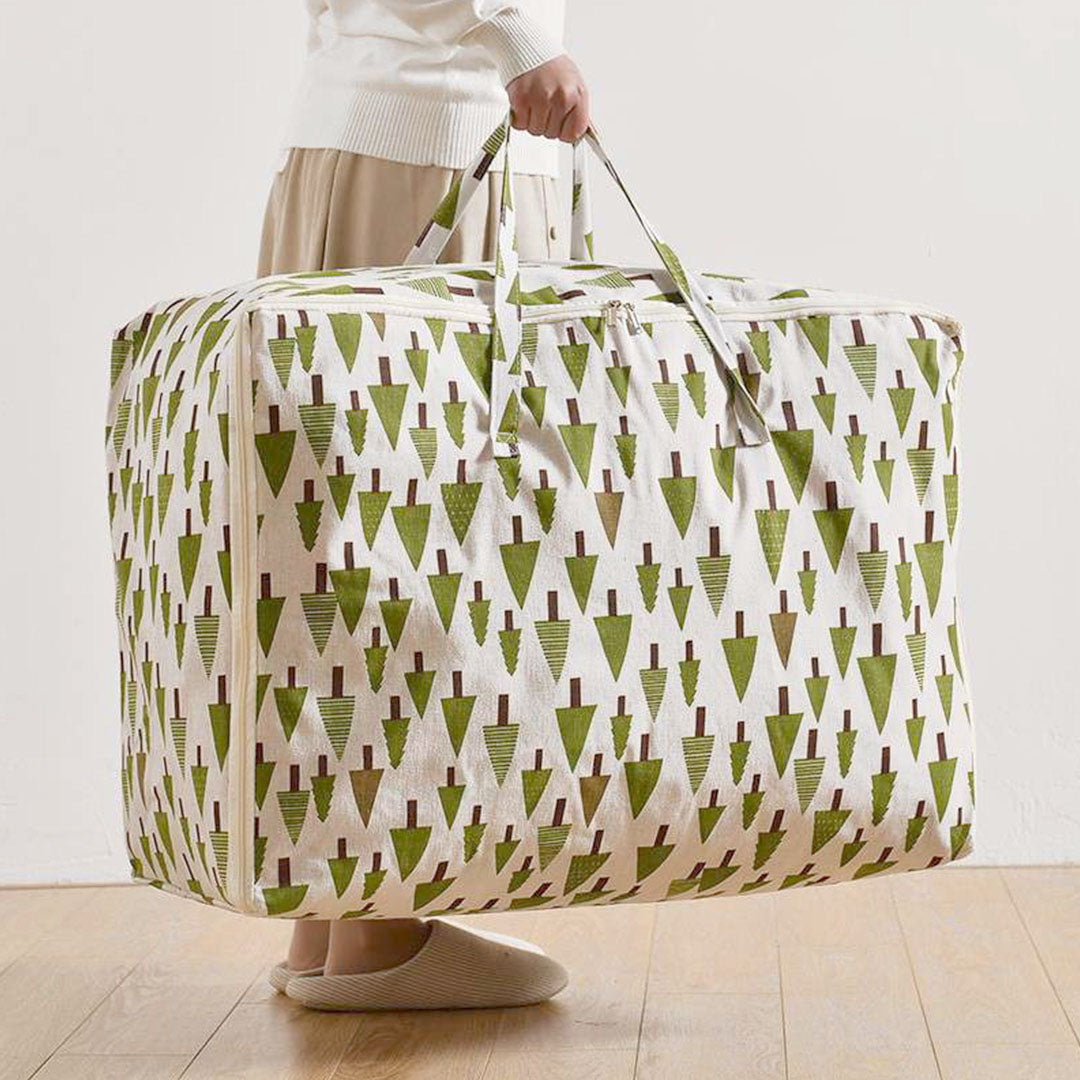 SOGA 2X Green Pine Tree Medium Storage Luggage Bag Double Zipper Foldable Travel Organiser Essentials