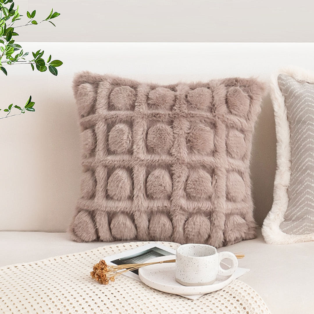 SOGA 2X 45cm Wabi-sabi Herringbone Plush Square Throw Pillow