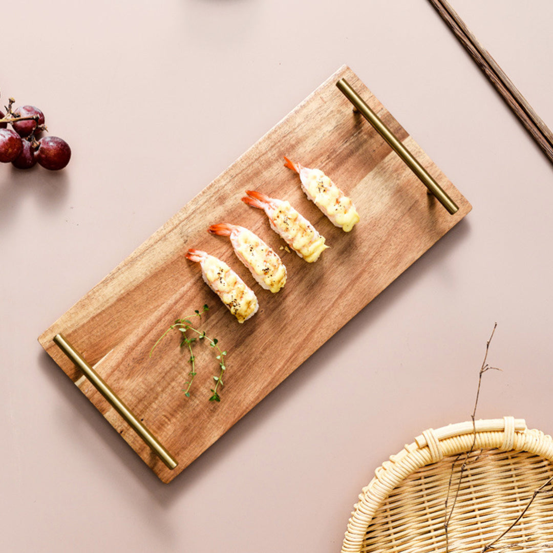 SOGA 36cm Brown Rectangle Wooden Acacia Food Serving Tray Charcuterie Board Centerpiece Home Decor