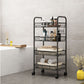 SOGA 2X 4 Tier Steel Black Bee Mesh Kitchen Cart Multi-Functional Shelves Portable Storage Organizer with Wheels