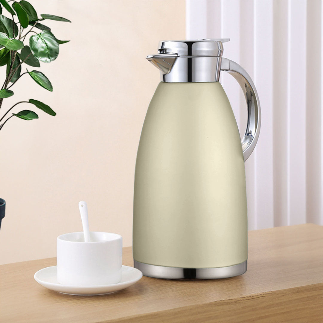 Soga 2.3L Gold Color 3-Layer Vacuum Insulated Stainless Steel Flask Ideal for Home and office