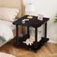 SOGA 2X 70cm Black Ceramic Side Table Stone Pattern Modern Design with Black Metal Legs