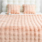 SOGA 2X 60X200cm Throw Blanket Pink Double Layer Rabbit Fur Cozy Comfort with Stylish Decor