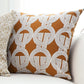 SOGA 50cm Throw Pillow Brown Circular Chain Jacquard Decorative Square for Home Decor