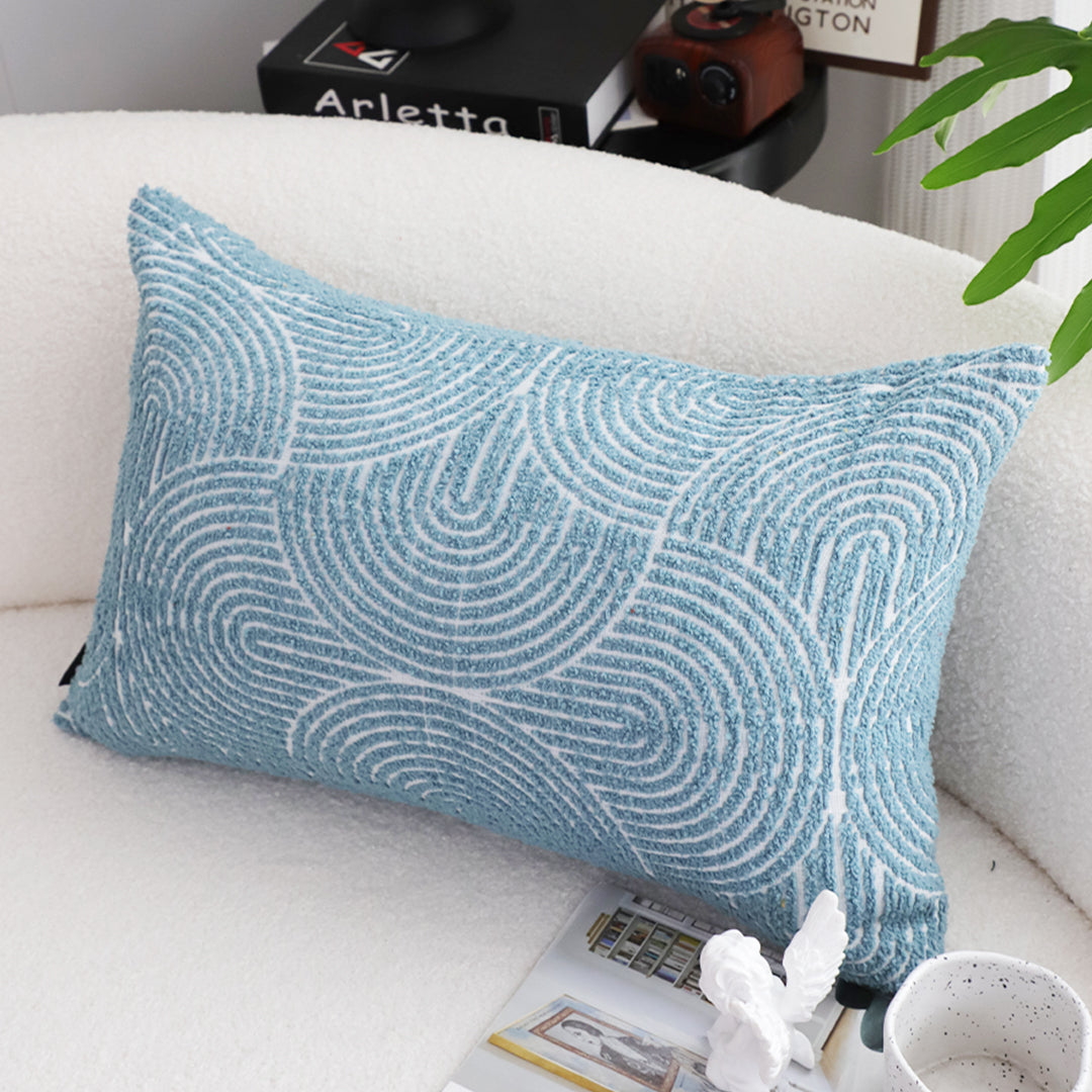 SOGA 2X 35cm Blue Throw Pillow Geometric Indoor and Outdoor Corded for Home Decor