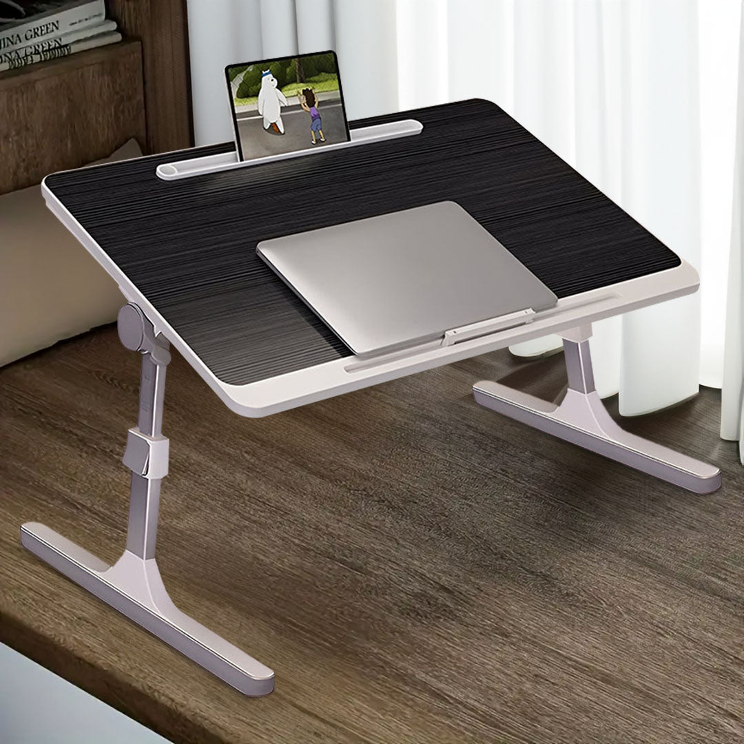 SOGA 2X 60X40cm Black Small Laptop Bed Portable Foldable Study Table Adjustable