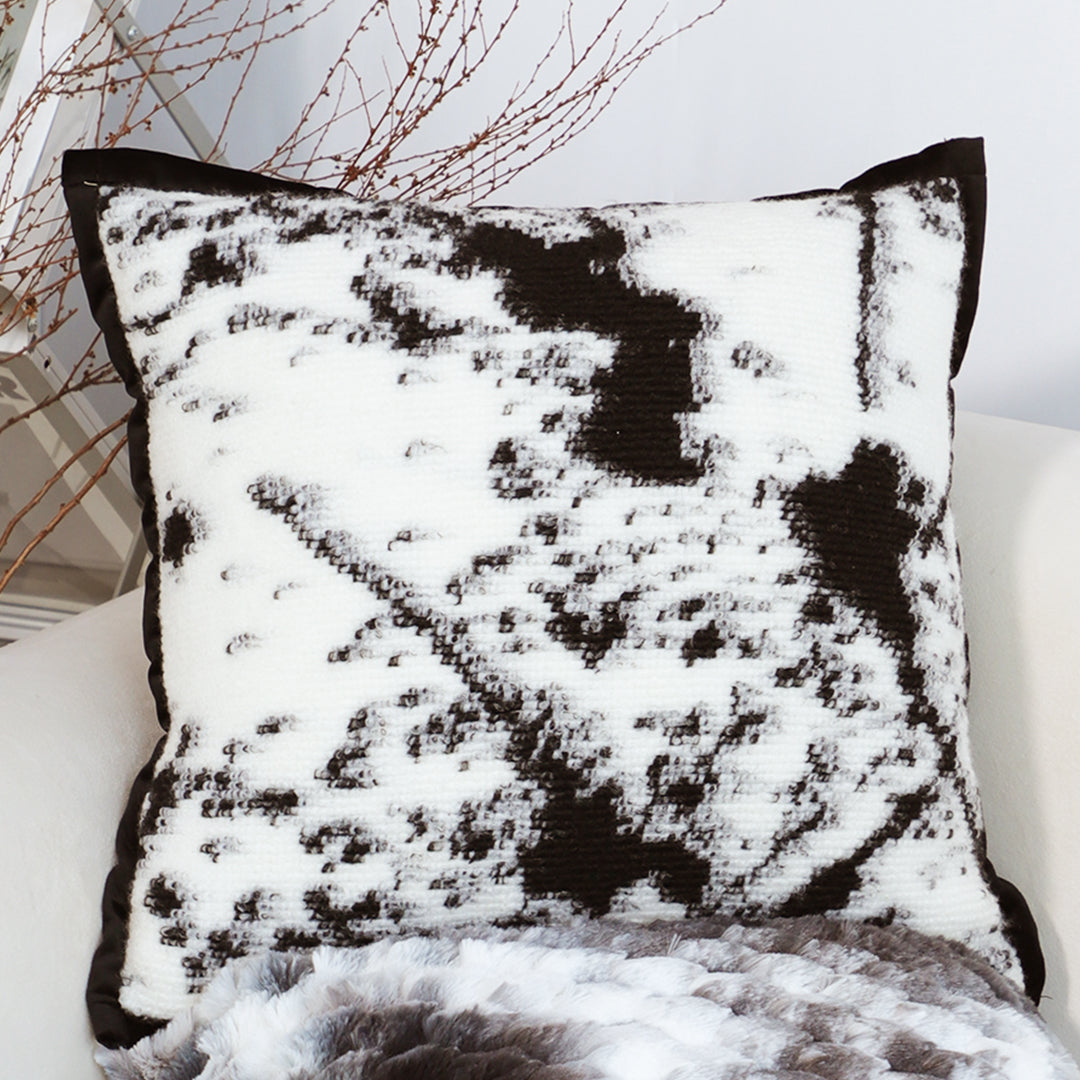 SOGA 50cm Throw Pillow Black and White Leopard Thick Premium Polyester Fiber for Home Decor