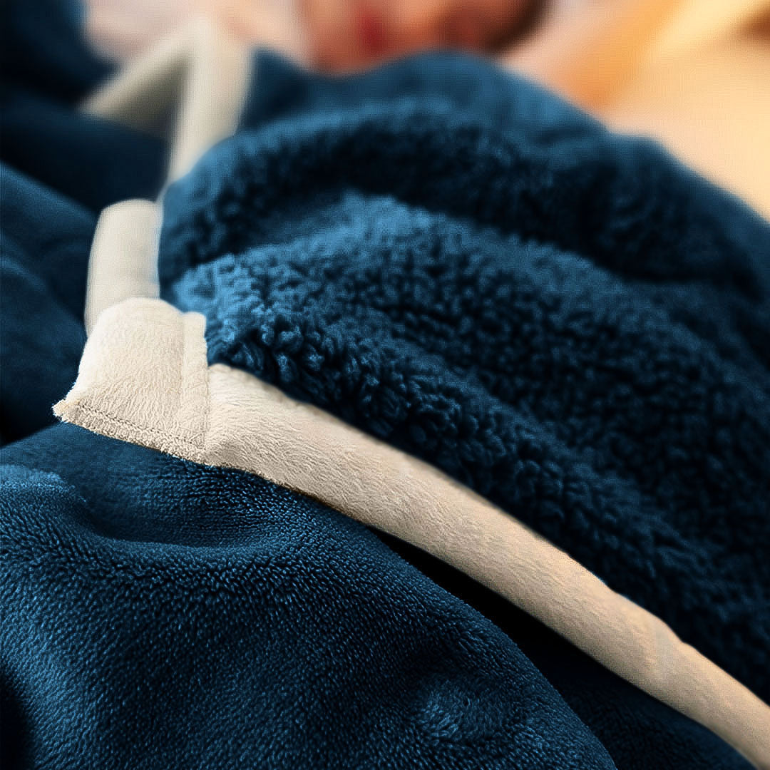 SOGA 2X Navy Blue Throw Blanket Warm Cozy Double Sided Thick Flannel Coverlet Fleece Bed Sofa Comforter