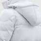 abbee White 2XL Winter Hooded Overcoat Long Jacket Stylish Lightweight Quilted Warm Puffer Coat