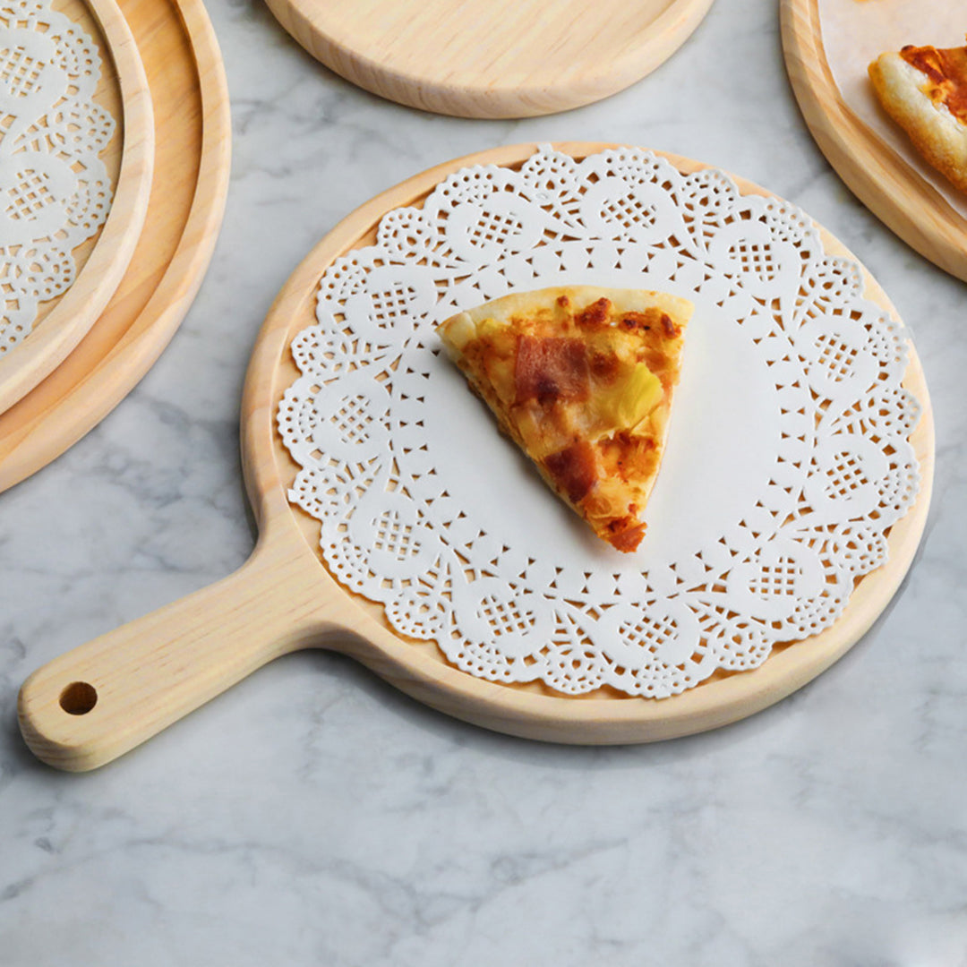 SOGA 2X 11 inch Round Premium Wooden Pine Food Serving Tray Charcuterie Board Paddle Home Decor