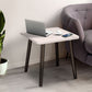 SOGA 2X 40cm White Ceramic Table Stone Pattern Compact Modern Design with Black Metal Legs