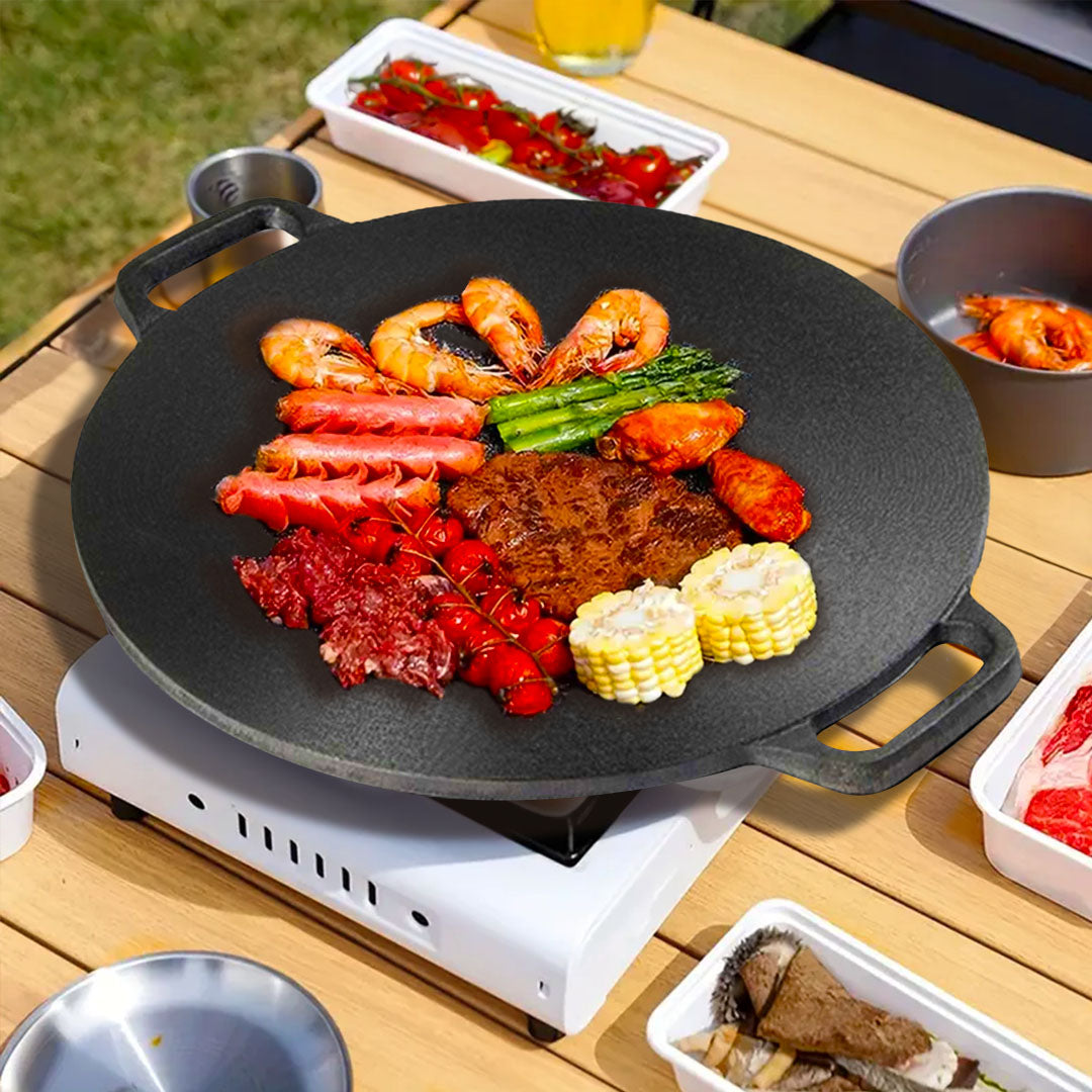 SOGA 40X33cm Cast Iron Induction Crepes Pan Baking Cookie Pancake Pizza Bakeware