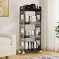 SOGA 2X 38x24cm Black 3 Tier Bookshelf & Cosmetic Storage Organizer Trolley Rack