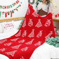 SOGA 130x180cm Throw Blanket Red Christmas Tree Half Fleece for Holiday Season Cozy