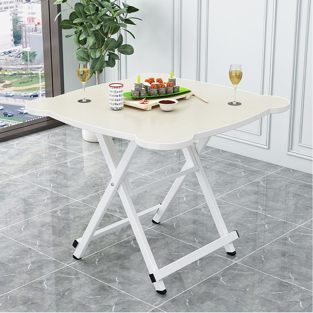 SOGA White Minimalist Cat Ear Folding Table Indoor Outdoor Portable Stall Desk Home Decor