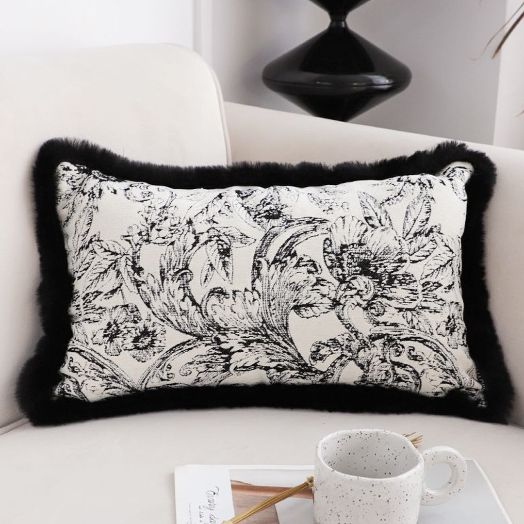 SOGA 35cm Elegant Decorative Luxury Victorian Rose French Embroidery Throw Pillow