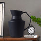 SOGA 23.5cmx19.5cm Ornament Black Modern Ceramic Decorative Pitcher Vase with Handle for Home Décor