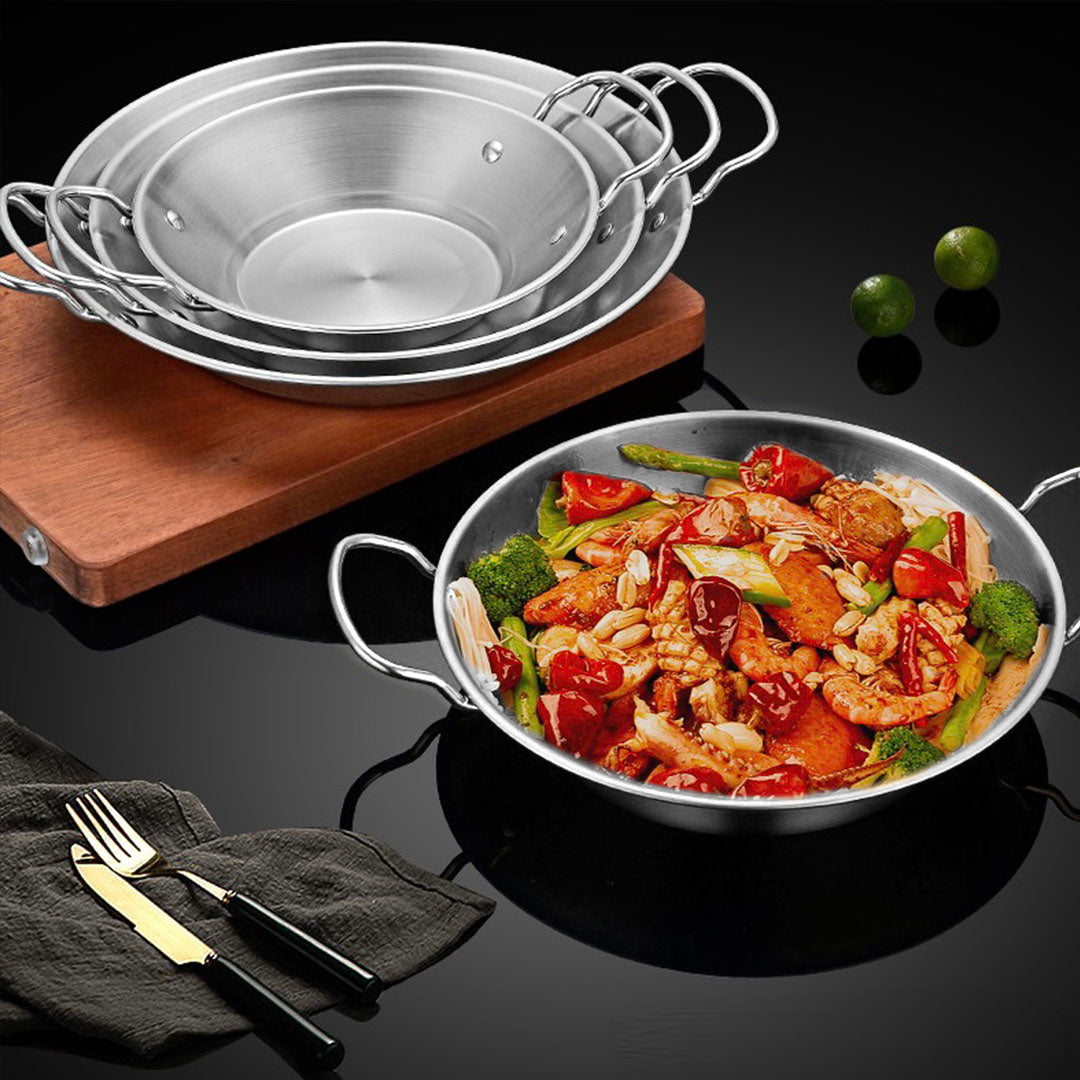 Soga 25cm Signature Dry Pot crafted with 201 Material in Silver Color and for Kitchen Essentials