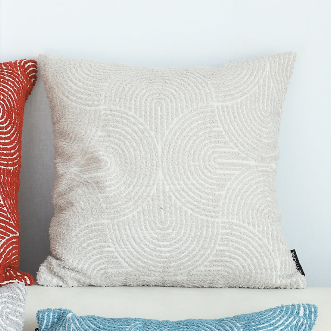 SOGA 2X 50cm Throw Pillow Off White Lumbar Embroidered Decorative Cover Stitch for Home Decor