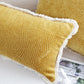SOGA 2X 35cm Throw Pillow Turmeric Yellow Aesthetic Chenille Texture for Home Decor