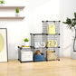 SOGA 2X Black Portable 6-Cube 3 Column Storage Organiser Foldable DIY Modular Grid Space Saving Shelf