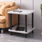 SOGA 2X 70cm White Ceramic Table Stone Pattern Modern Design with Black Metal Legs