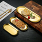 SOGA Gold Nordic Oval Plate Set Small, Medium and Large for 3 Pieces Kitchen
