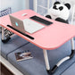SOGA Pink Portable Bed Table Adjustable Foldable Bed Sofa Study Table Laptop Mini Desk with Notebook Stand Card Slot Holder Home Decor