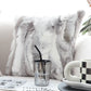 SOGA 45cm Throw Pillow Floral Gray Rabbit Fur Square Warm Cozy Decorative Cushion Home Decor