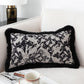 SOGA 35cm Vintage Black Pillowcase Set Black Herringbone Pattern Lumbar Throw Pillow