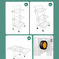 SOGA 2X 3 Tier Steel White Adjustable Kitchen Cart Multi-Functional Shelves Portable Storage Organizer with Wheels