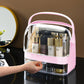 SOGA 2X 2 Tier Pink Countertop Makeup Cosmetic Storage Organiser Skincare Holder Jewelry Storage Box with Handle