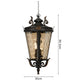 Vintage Lamp 4X 60.3cm Aluminum & Glass Lantern Elegant Chandelier Style Classic Hanging Light Antique-Inspired Design