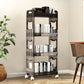 SOGA 2X 38x24cm Black 3 Tier Bookshelf & Cosmetic Storage Organizer Trolley Rack