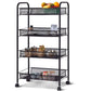 SOGA 2X 4 Tier Steel Black Bee Mesh Kitchen Cart Multi-Functional Shelves Portable Storage Organizer with Wheels