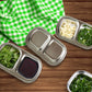 SOGA 15cm Silver Sauce Pan with Two Compartments Divided Sauce Dish Kitchen Essential