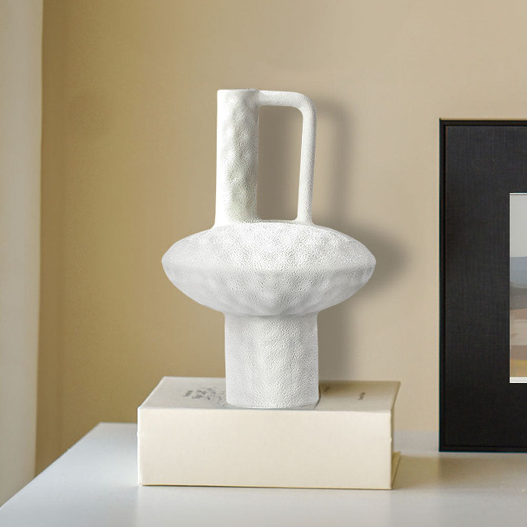 SOGA 20x30cm Ornament Contemporary White Ceramic Vase Decorative for Minimalist and Elegant Home Decor