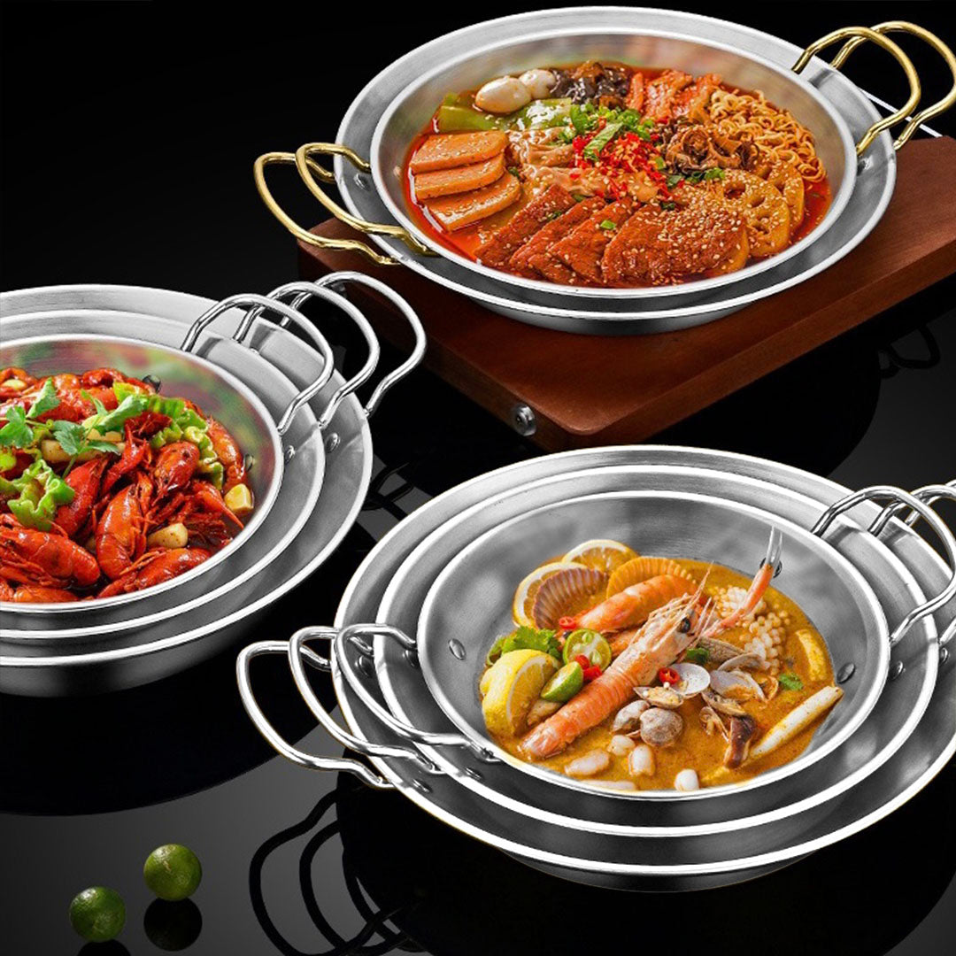 Soga 25cm Signature Dry Pot crafted with 201 Material in Silver Color and for Kitchen Essentials