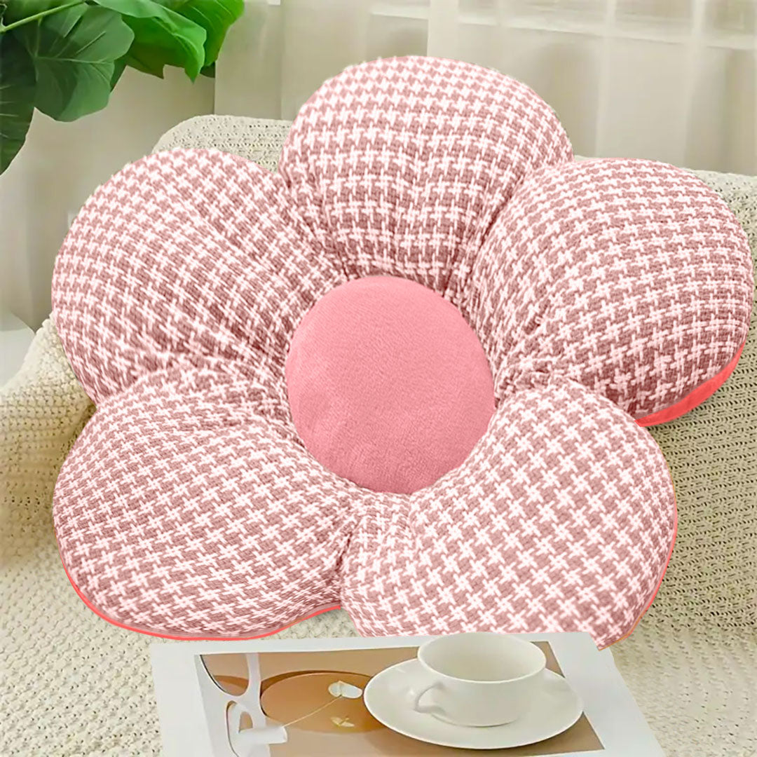SOGA 2X Pink Flower Cushion Shaped for Floor and Sitting Throw Pillow