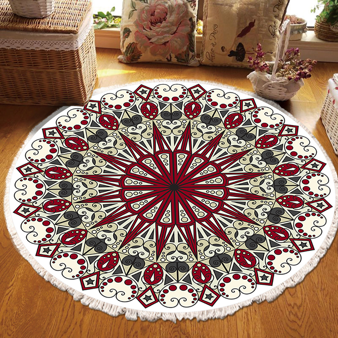 SOGA 2X 120cm Mandala Modern Ethnic Tassel Print Anti-slip Doormat, Home Decor