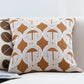 SOGA 50cm Throw Pillow Brown Circular Chain Jacquard Decorative Square for Home Decor