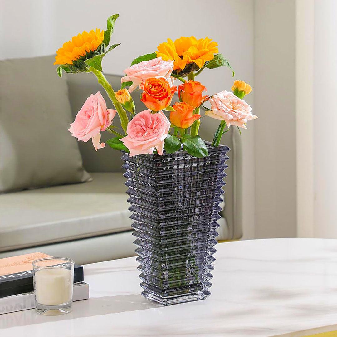 SOGA 22cm Modern Gray Ceramic Glass Vase Home Decor