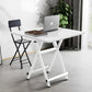 SOGA White Dining Table Portable Square Surface Space Saving Folding Desk with Lacquered Legs Home Decor